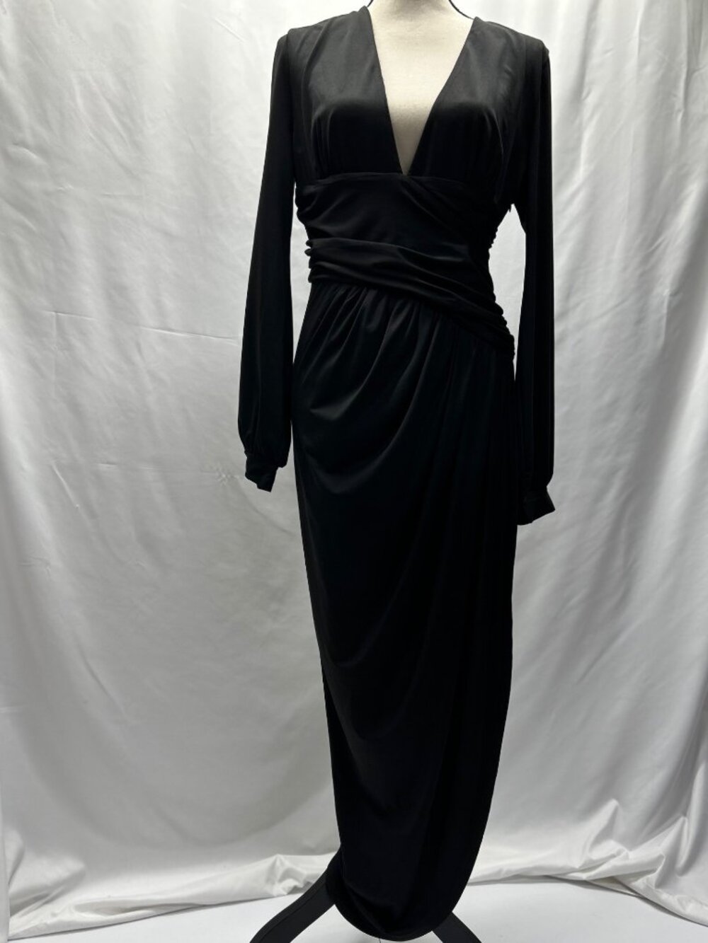 Baltic Born Black Stretchy Torino Ruched Midi Dress XL